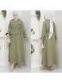 Kadın Haki Tesettür İkili Takım