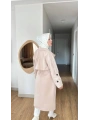 Taş Rengi Kuşaklı Trençkot: Klasik Yaka Tesettür Dış Giyim