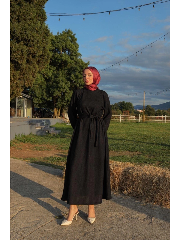Siyah Tessettür Elbise Modelimiz
