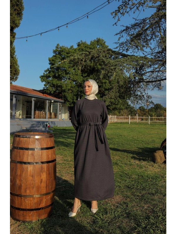 Antrasit Tessettür Elbise Modelimiz