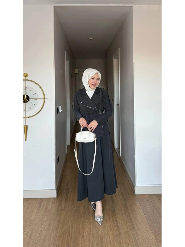 Antrasit Uzun Etek Modelimiz