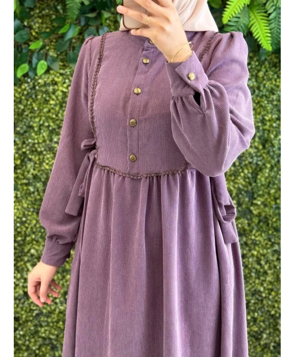 Lila star süet kumaş: modelimiz