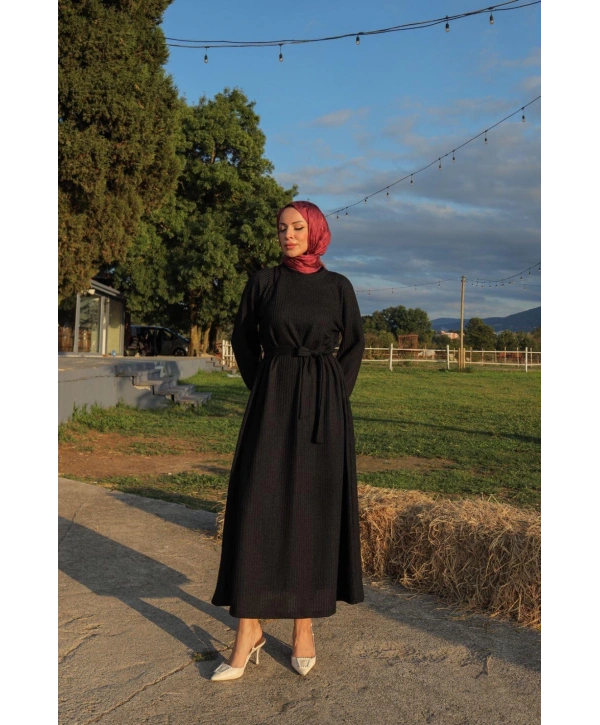 Siyah Tessettür Elbise Modelimiz