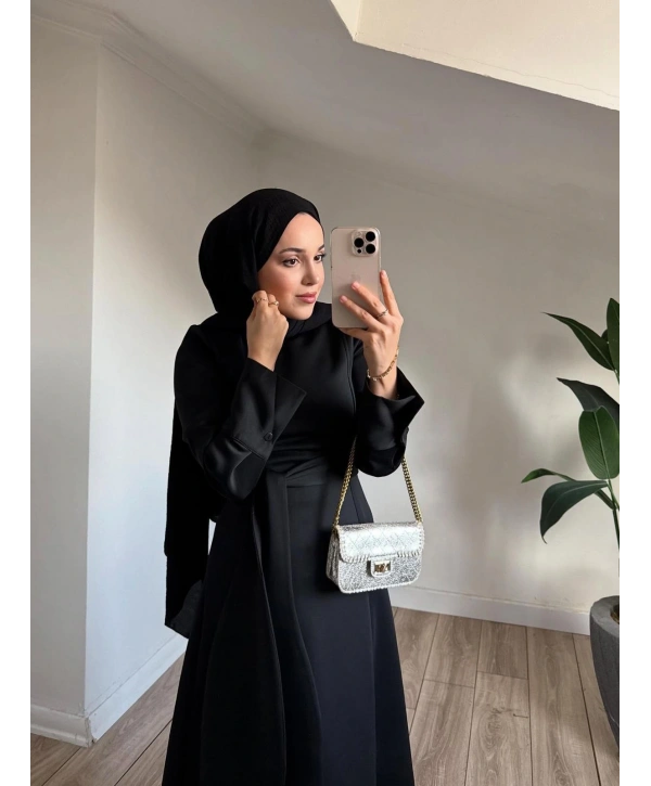 Siyah Skuba Elbise Modelimiz