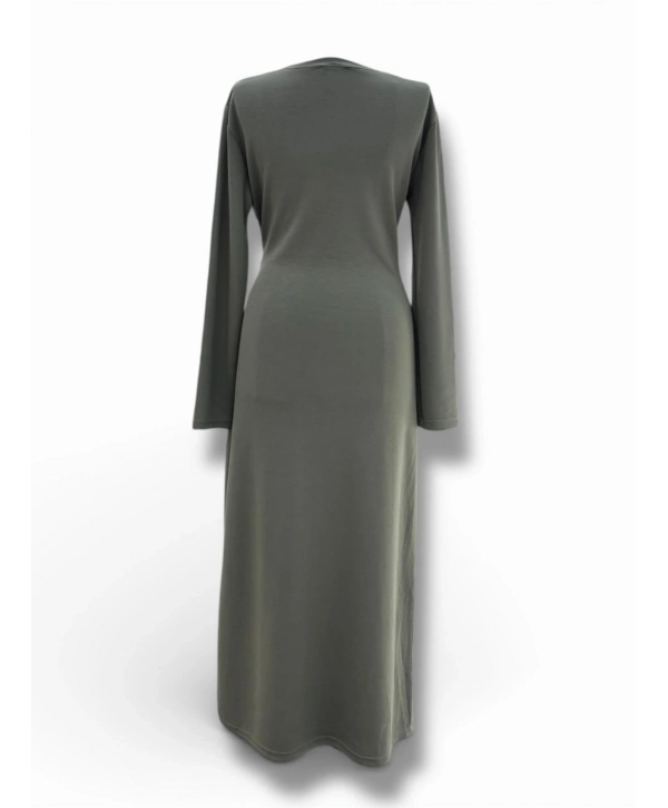 Haki Önden Bağlamalı Elbise Modelimiz