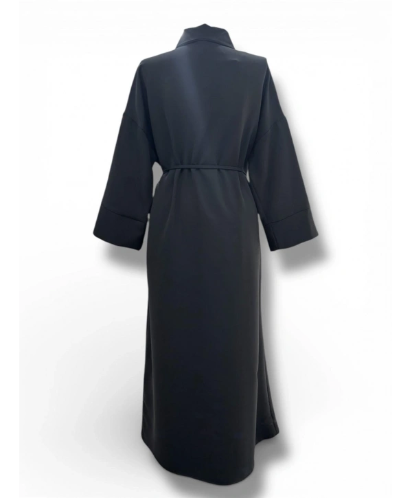 Siyah Double Kumaş Önü Düğmeli Elbise Modelimiz