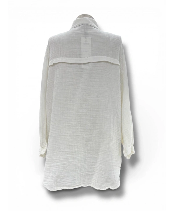 Beyaz Müslüm Kumaş Yazlık Gömlek Modelimiz