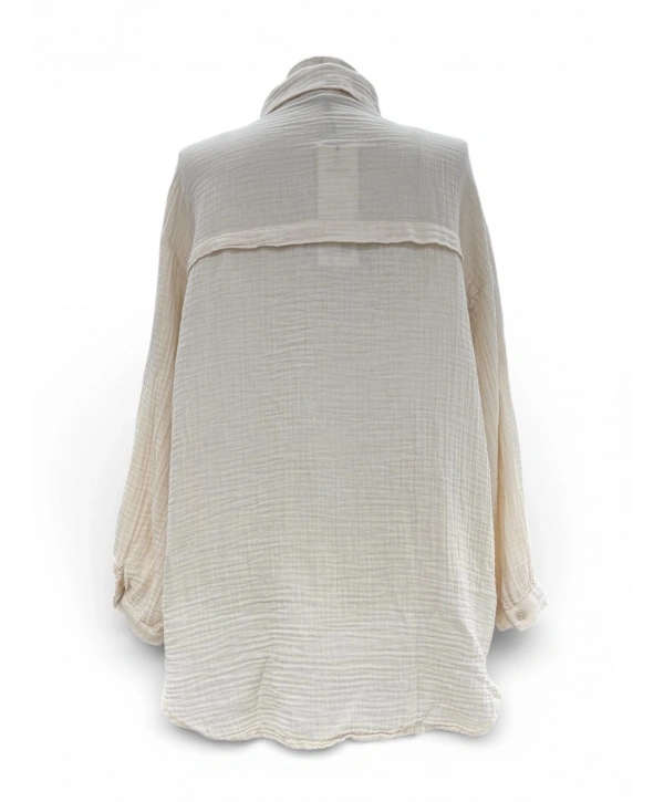 Bej Müslüm Kumaş Yazlık Gömlek Modelimiz