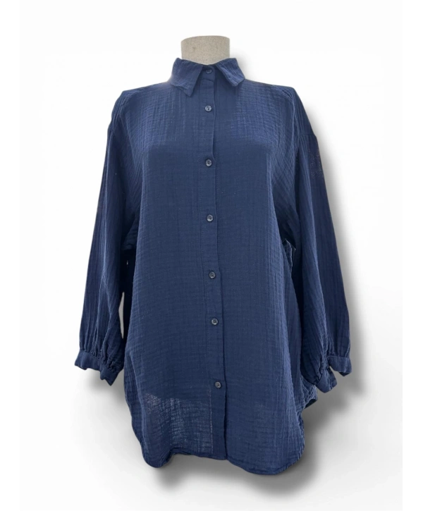 Lacivert Müslüm Kumaş Yazlık Gömlek Modelimiz