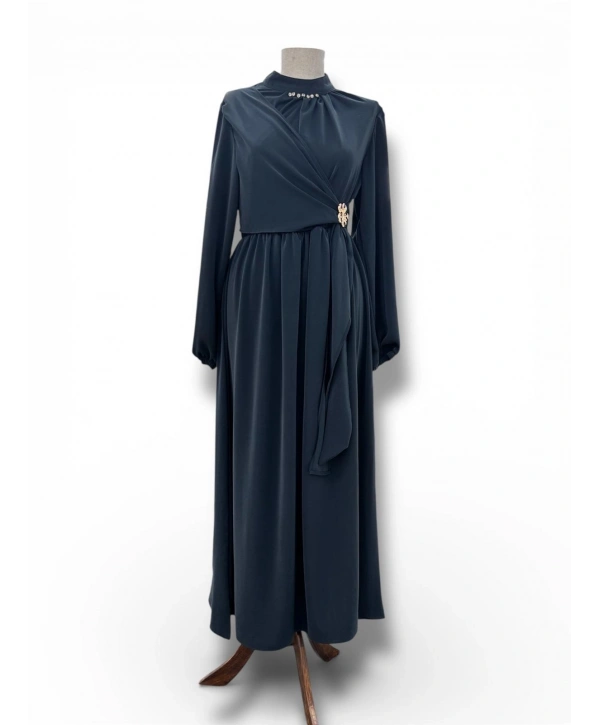 Lacivert Modal Kumaş Elbise Modelimiz