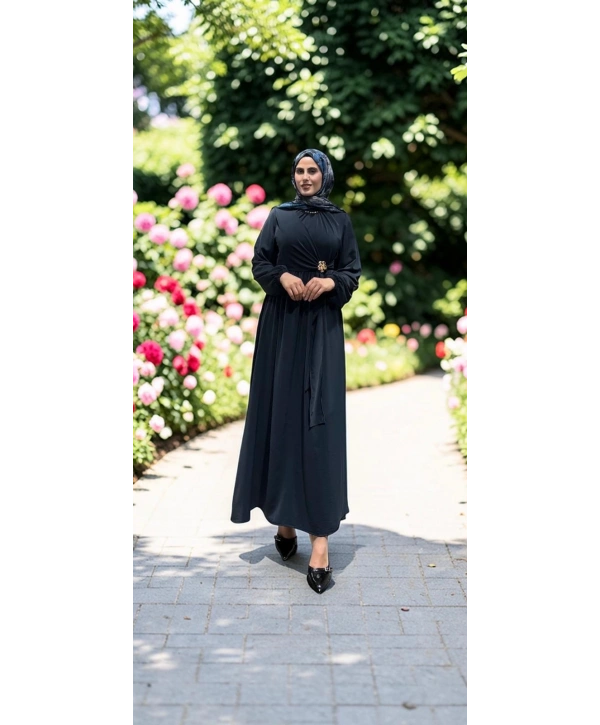 Lacivert Modal Kumaş Elbise Modelimiz