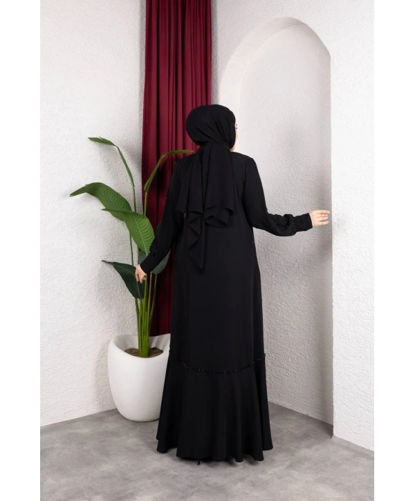 Siyah Adriana Kumaş Ferace Modelimiz