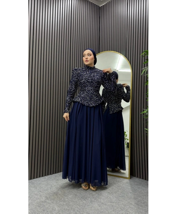 Lacivert Estella Abiye Modelimiz