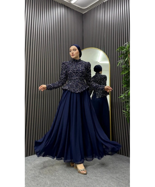 Lacivert Estella Abiye Modelimiz