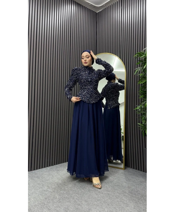 Lacivert Estella Abiye Modelimiz