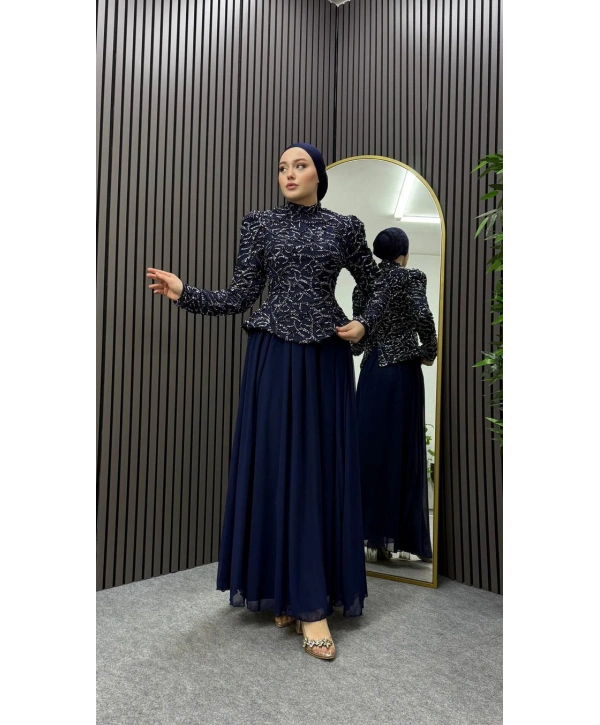 Lacivert Estella Abiye Modelimiz