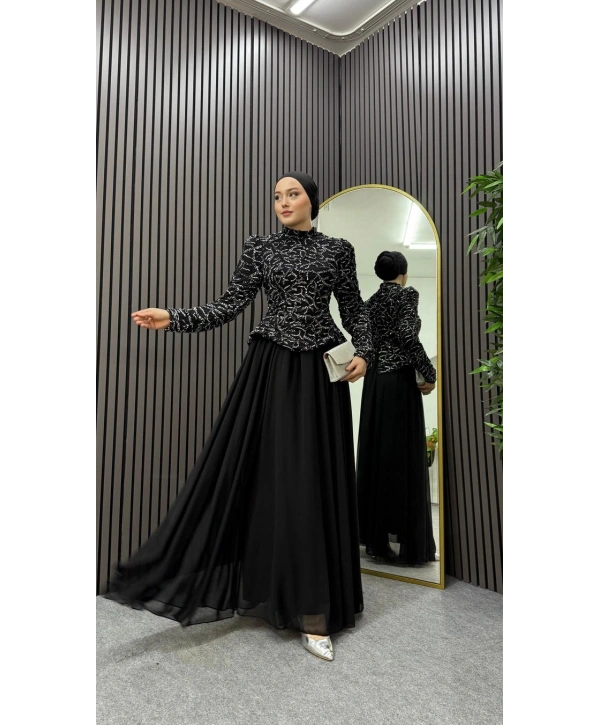 Siyah Estella Abiye Modelimiz