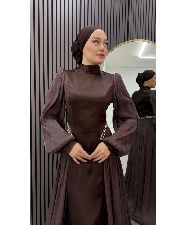 Kahve Rengi Ahsen Abiye Modelimiz