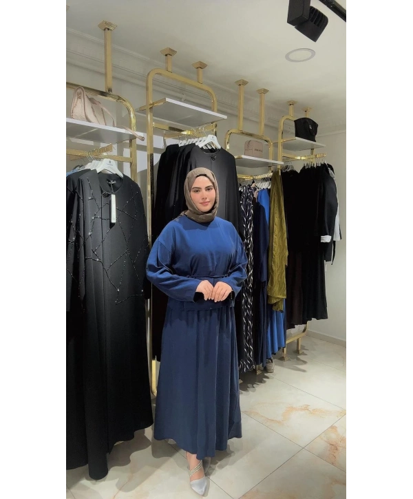 Lacivert Modal Kumaş Etekli Takım Modelimiz