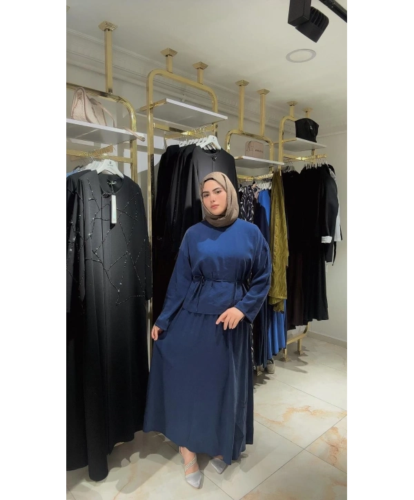 Lacivert Modal Kumaş Etekli Takım Modelimiz