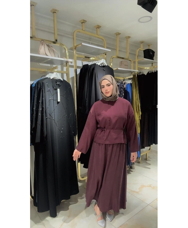 Mürdüm Modal Kumaş Etekli Takım Modelimiz