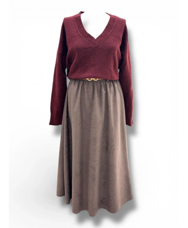 Acı Kahve Kadife Kumaş Modelinmiz