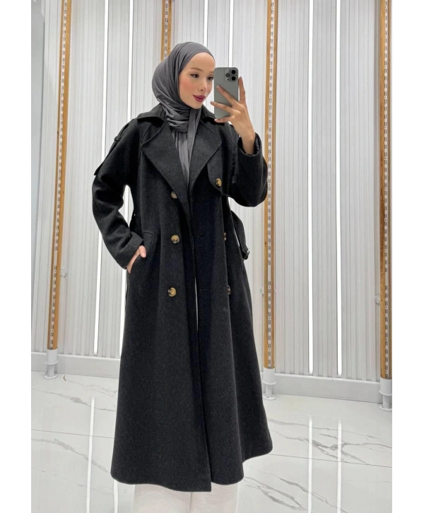 Antrasit Kaşe Kaban Modelimiz