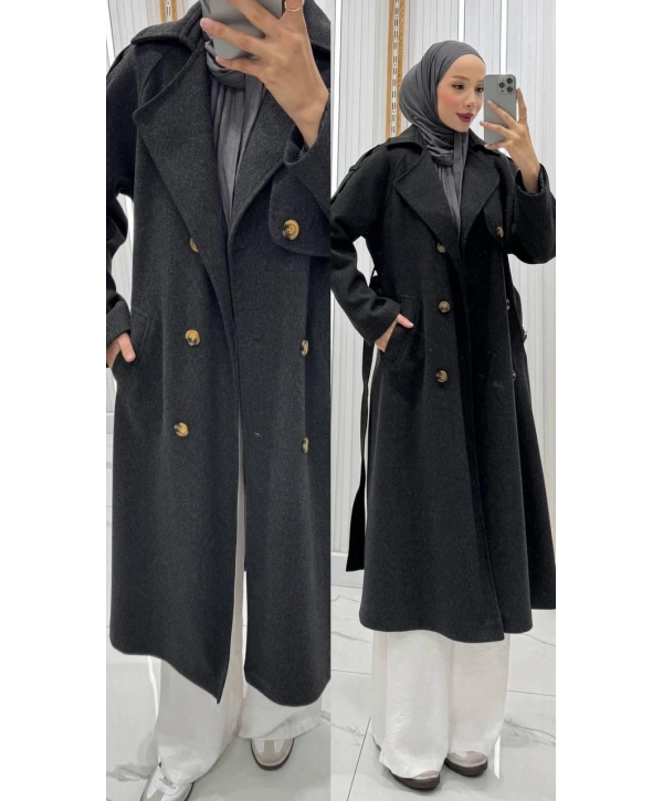 Antrasit Kaşe Kaban Modelimiz