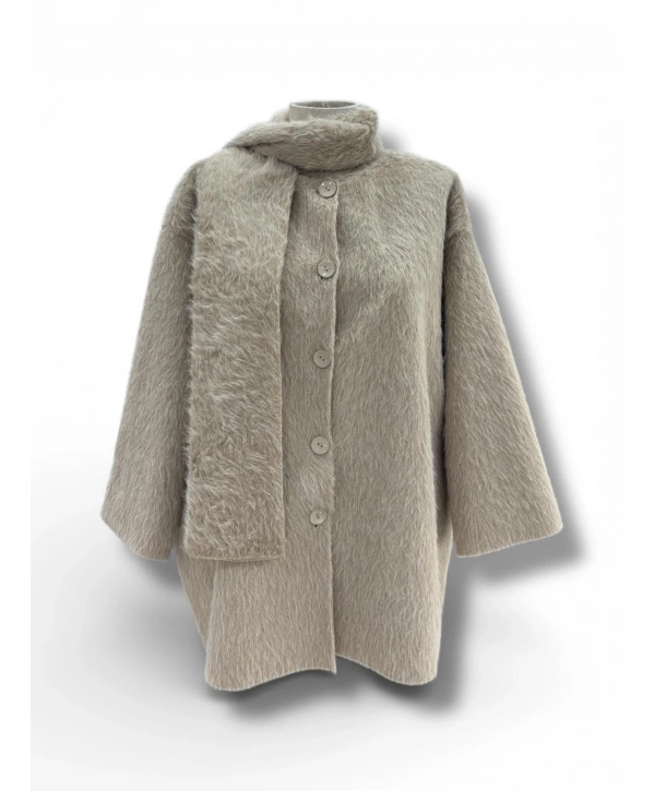 Bej Atkılı Kışlık Kadın Ceket – Yeni Sezon