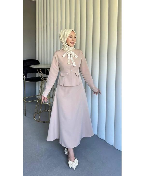 bej double kumaş takımımız