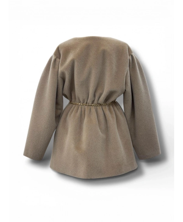 Bej Kemerli Kışlık Kadın Ceket – Yeni Sezon