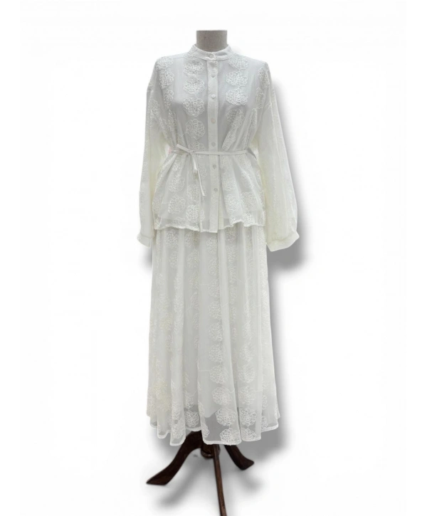 Beyaz Gupur Dantel Takım Modelimiz