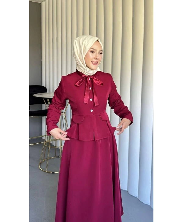 bordo double kumaş takımımız