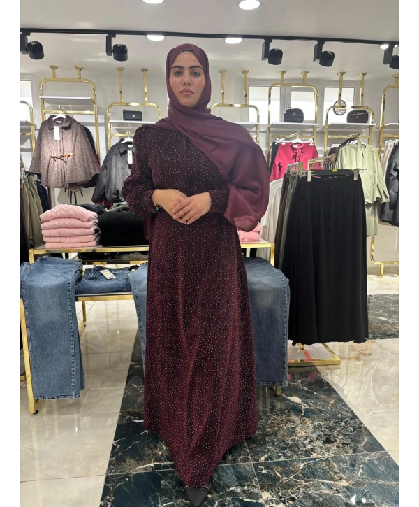 Bordo Taşlı Abiye Modelimiz