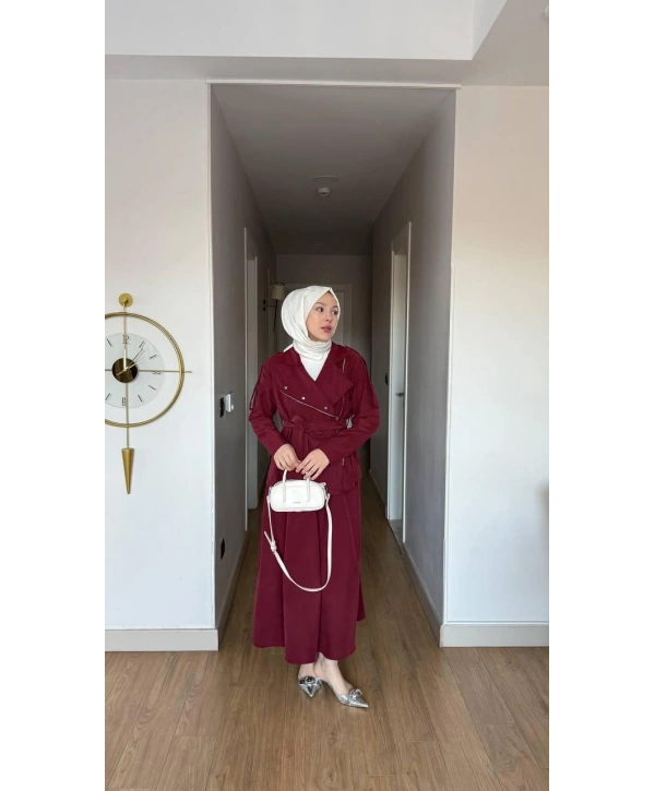 Bordo Uzun Etek Modelimiz