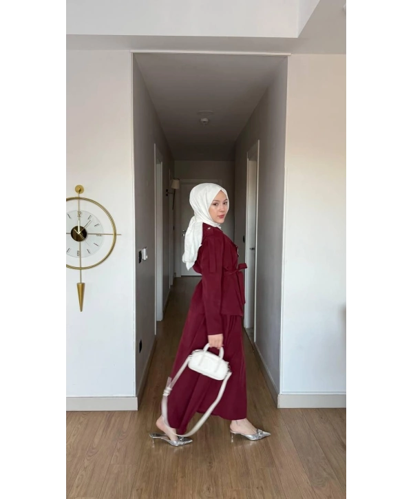 Bordo Uzun Etek Modelimiz