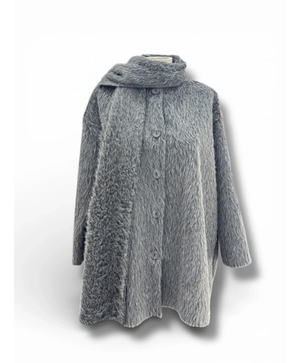 Gri Atkılı Kışlık Kadın Ceket – Yeni Sezon