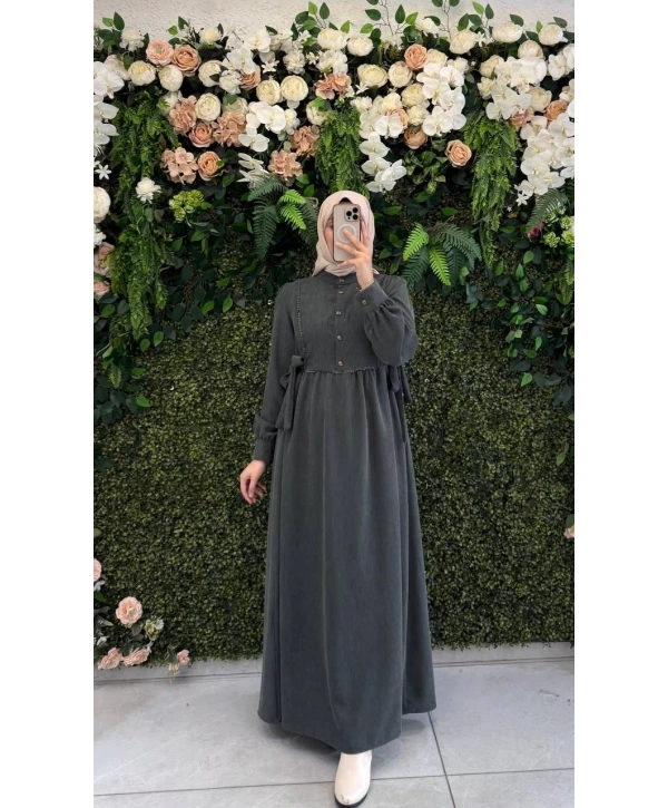 Haki star süet kumaş: modelimiz