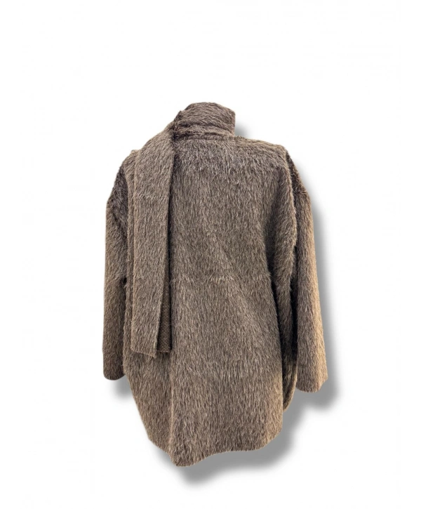 Kahve Rengi Atkılı Kışlık Kadın Ceket – Yeni Sezon