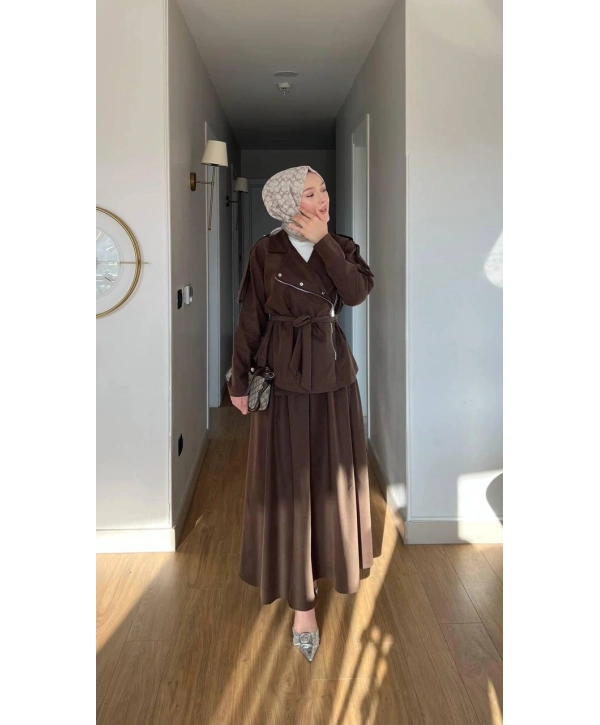 Kahve Rengi Uzun Etekli Modelimiz