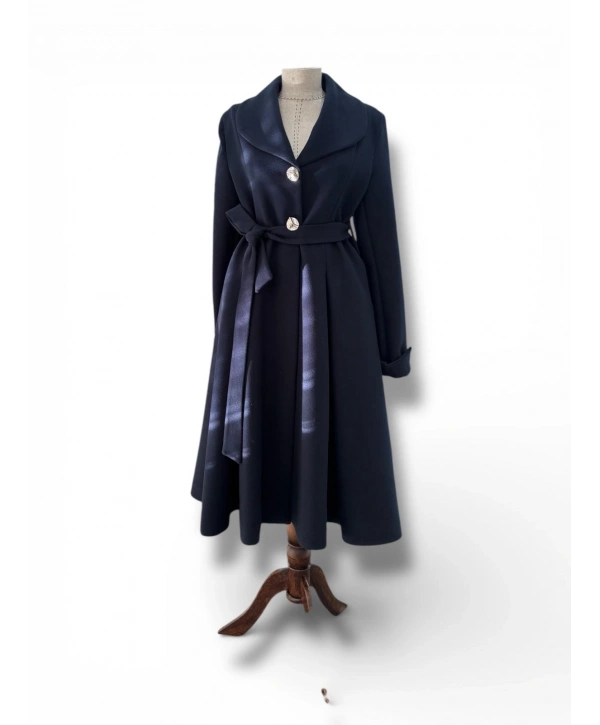 Lacivert İthal Kaşe Kumaş Kaban Modelimiz