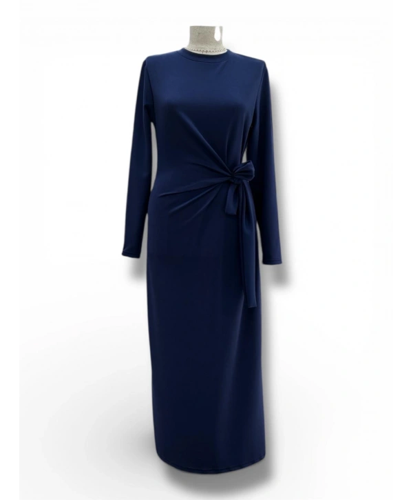 Lacivert Önden Bağlamalı Elbise Ebise Modelimiz