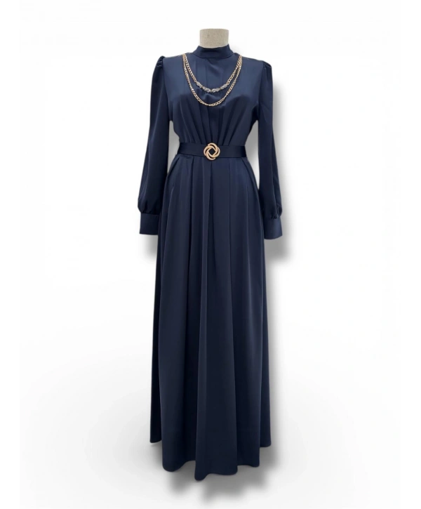 Lacivert Saten Abiye Modelimiz