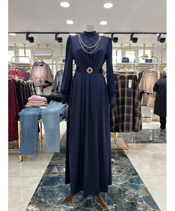 Lacivert Saten Abiye Modelimiz