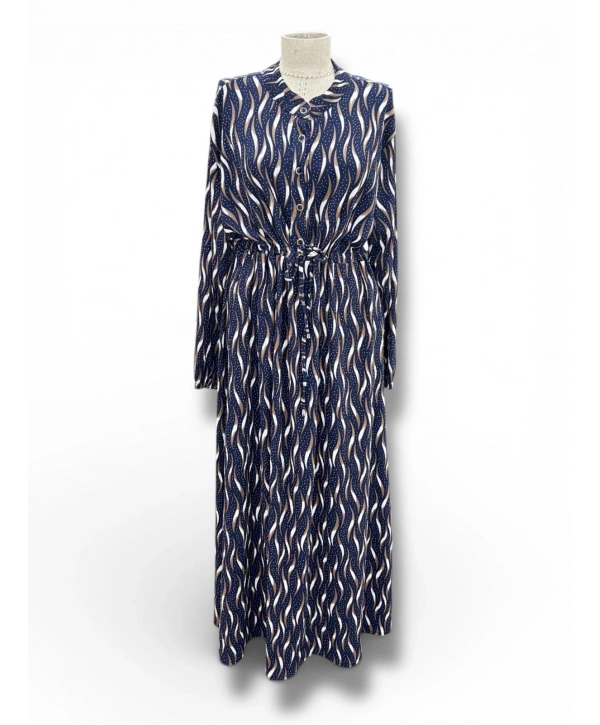 Lacivert Viskon Kumaş Elbise Modelimiz