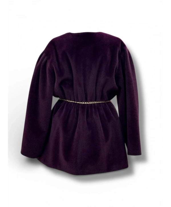 Mor Kemerli Kışlık Kadın Ceket – Yeni Sezon