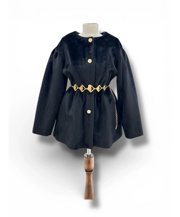 Siyah Kemerli Kışlık Kadın Ceket – Yeni Sezon