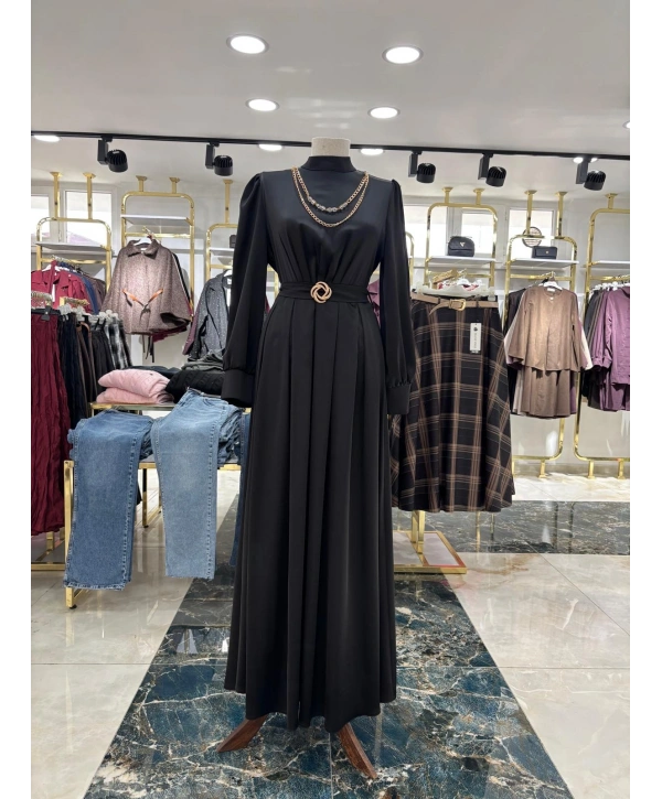 Siyah Saten Abiye Modelimiz