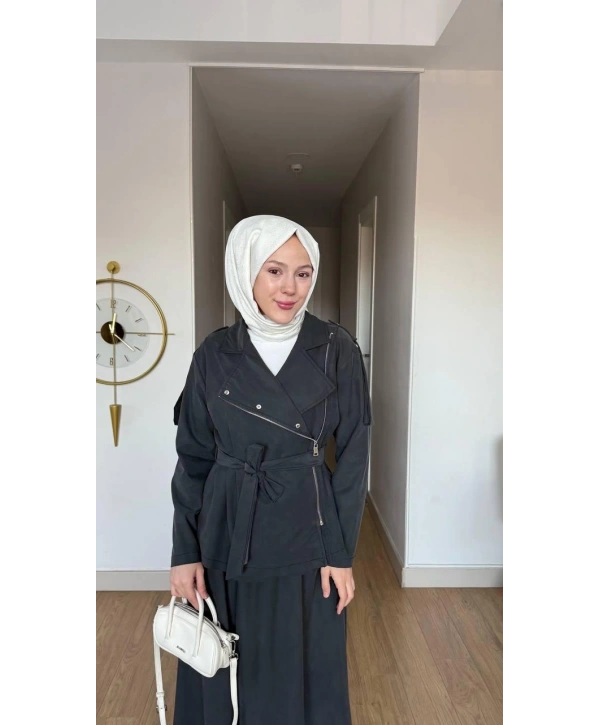 Antrasit Uzun Etek Modelimiz