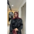 Siyah Janjan Şifon Kumaş İçi Astarlı Kol Ve Göğüs Fırfır Detaylı Gömlek Modelimiz